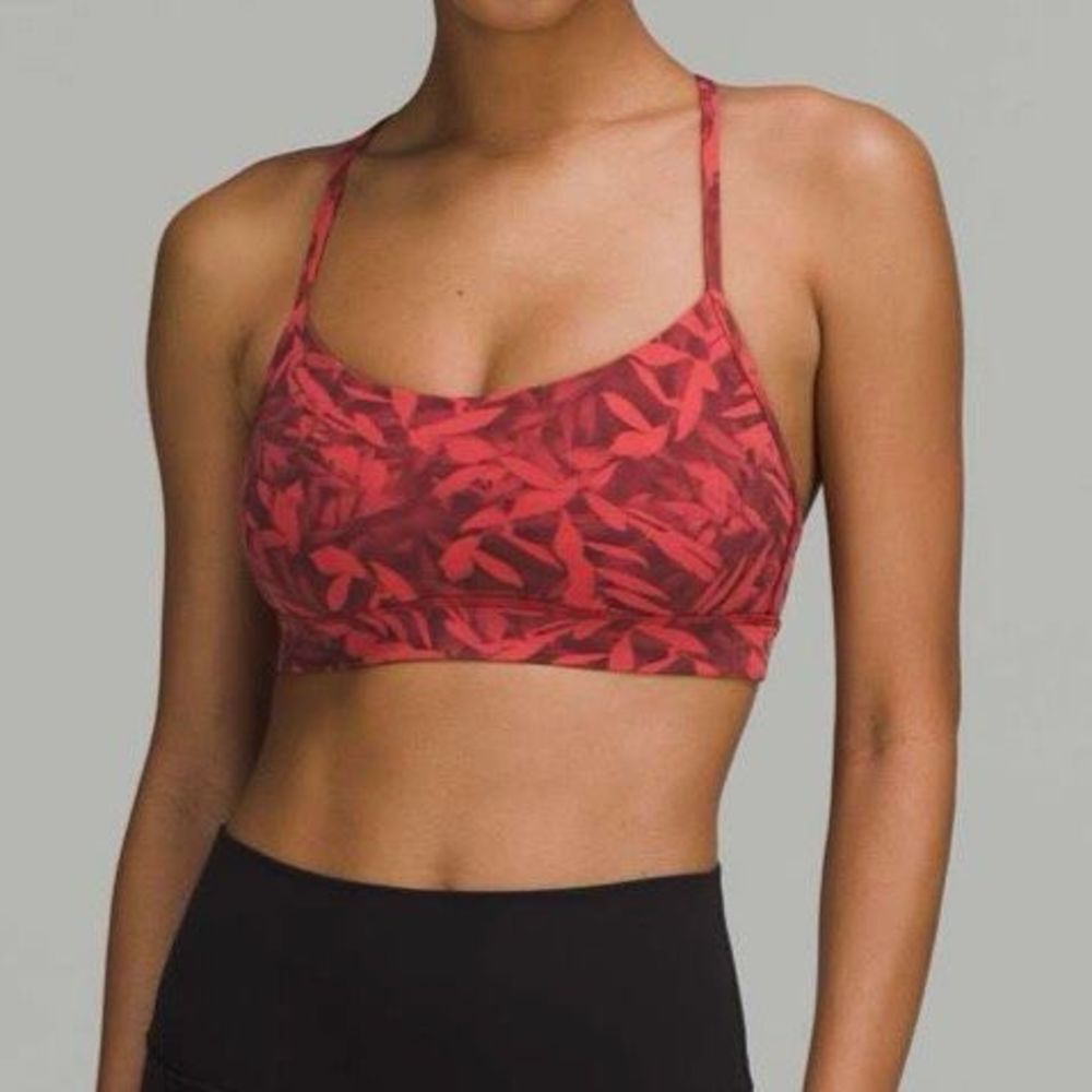 lululemon athletica Red Patterned Strappy Sports Bra